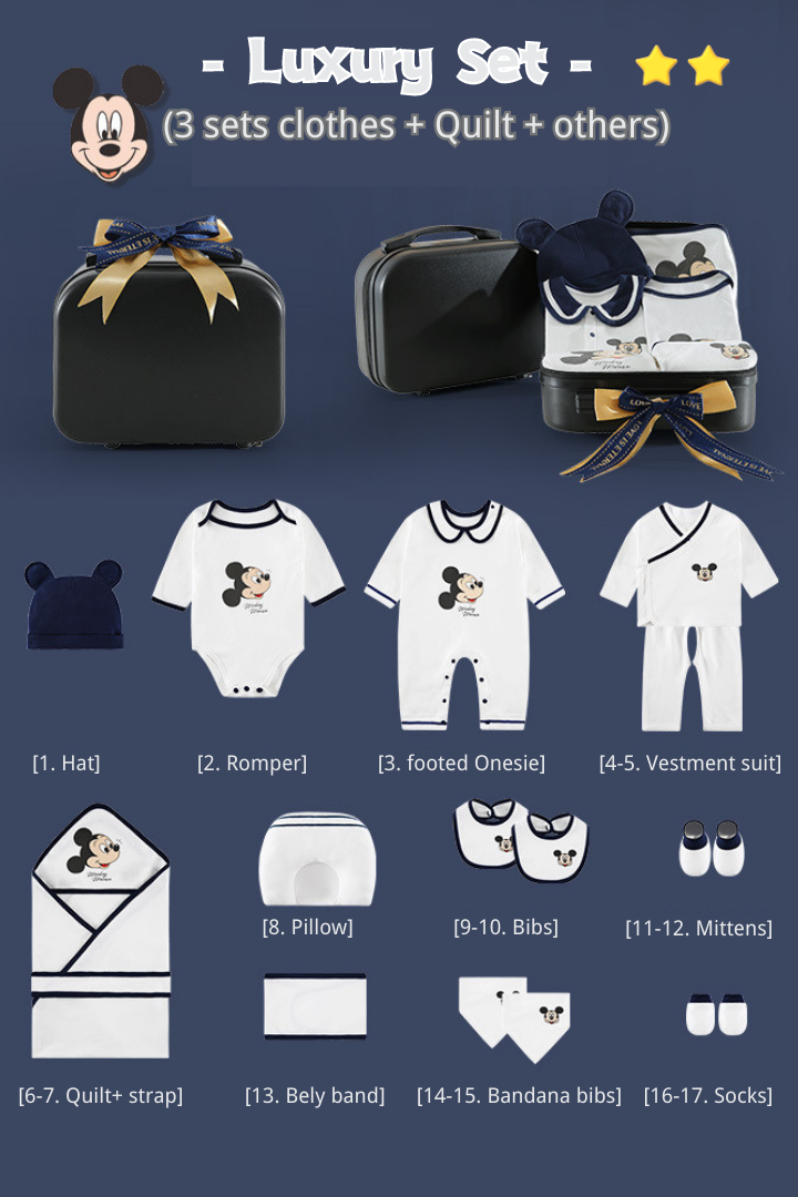 [Pre-order] 🖤Mickey's Little Cotton Treasures (Baby clothes Giftset)