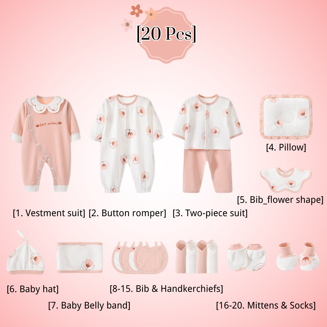 [Pre-order] 🌸Blossom Baby_CYFANG_Baby Cotton Clothes Giftset