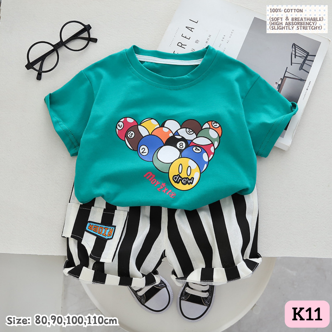 [1-6y] Casual Outings set  [1] [x100 pattern👕]