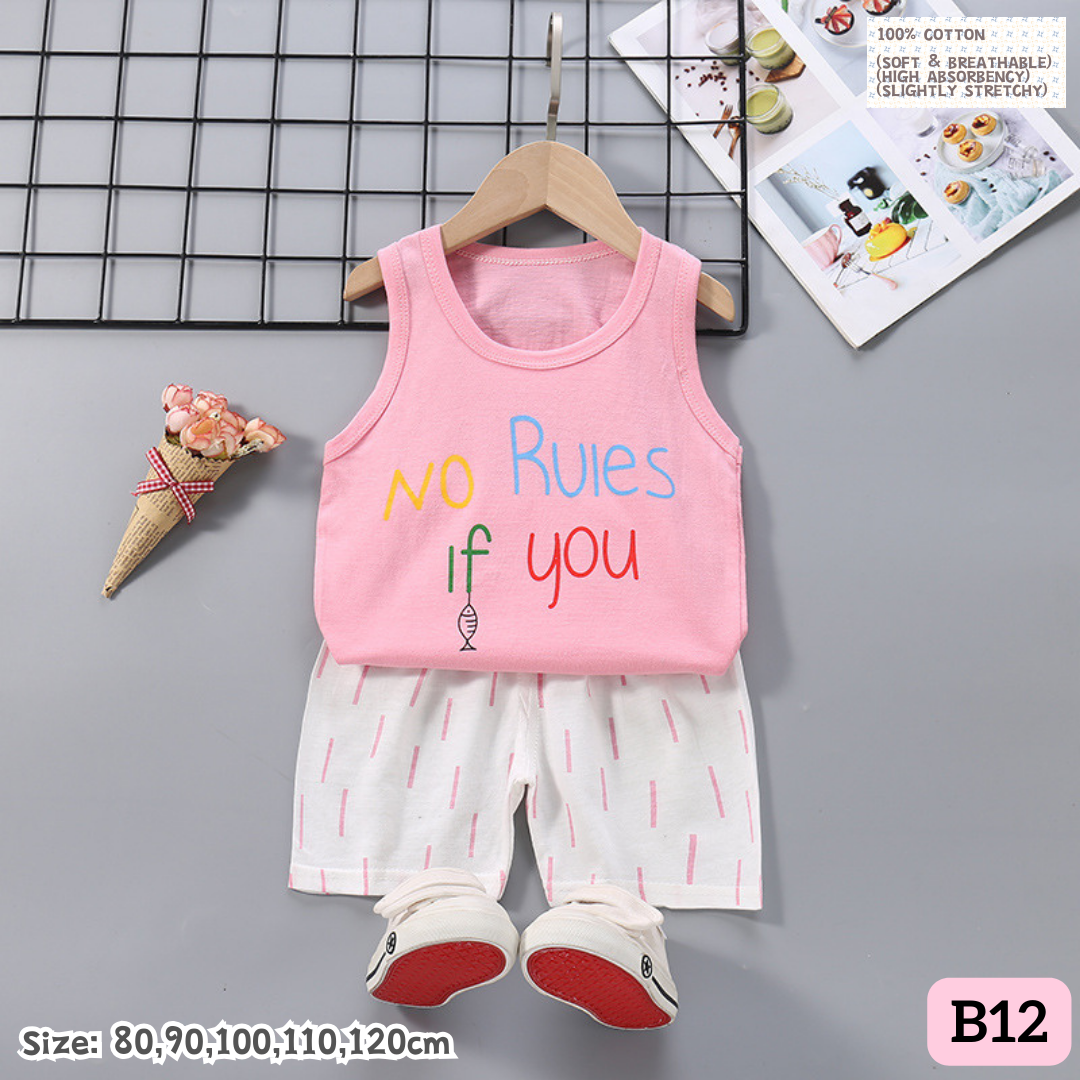 [1-6y] Casual Singlet set [x100 pattern👕]