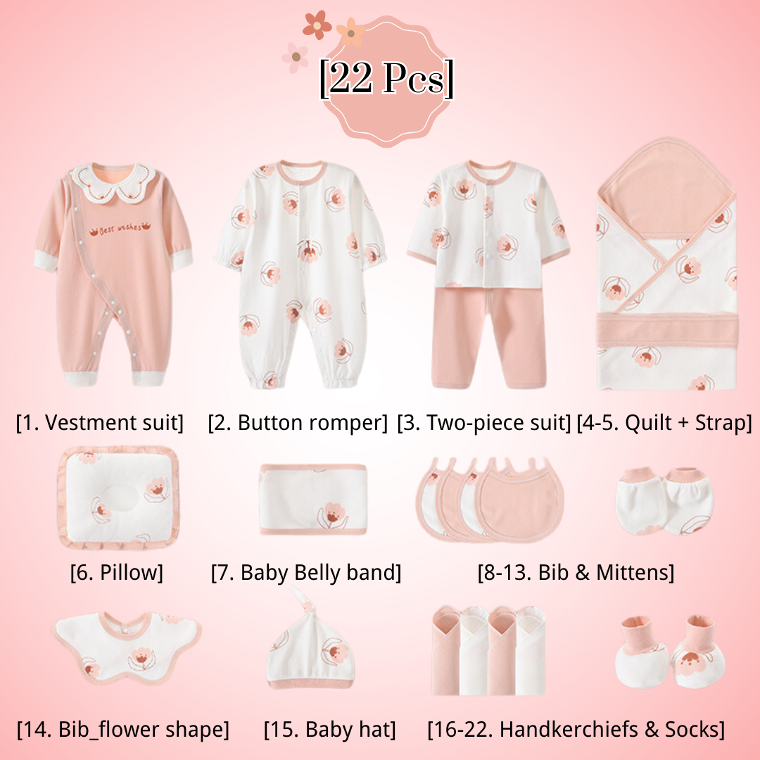 [Pre-order] 🌸Blossom Baby_CYFANG_Baby Cotton Clothes Giftset