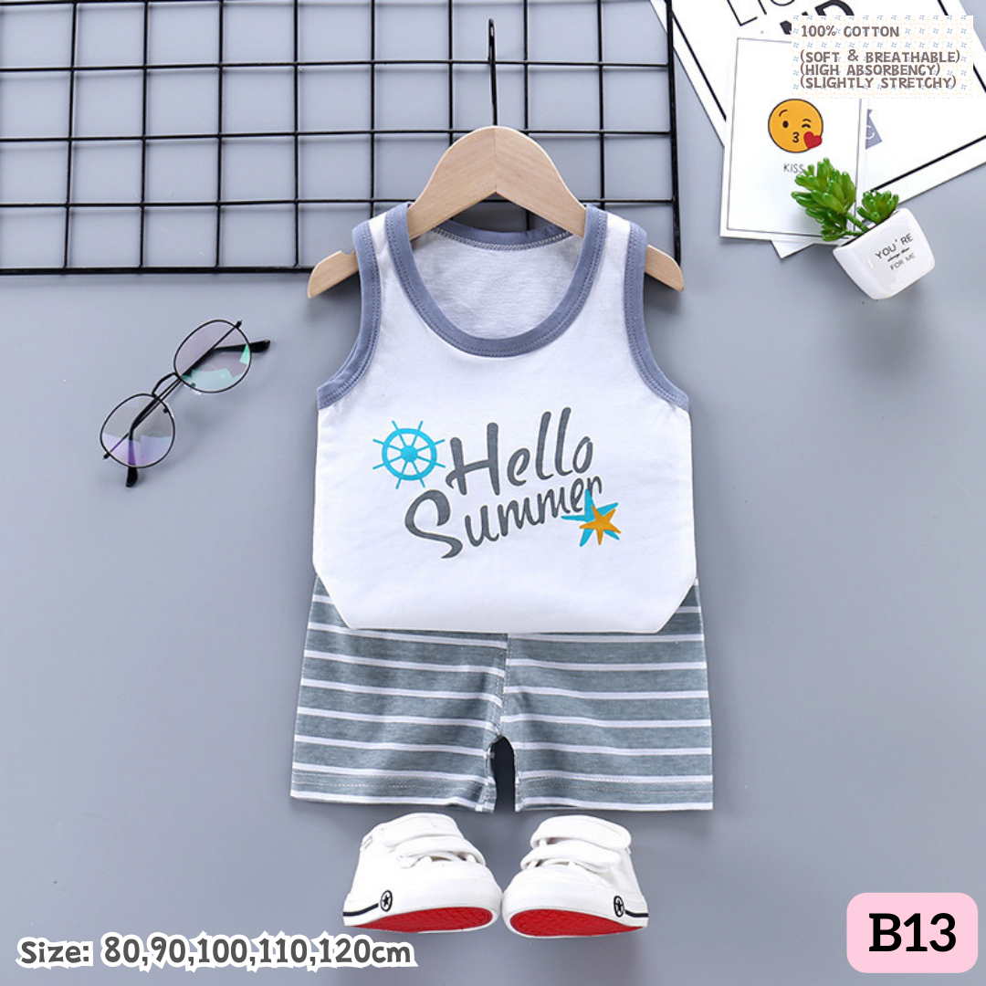 [1-6y] Casual Singlet set [x100 pattern👕]