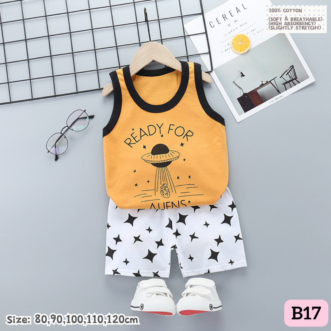 [1-6y] Casual Singlet set [x100 pattern👕]