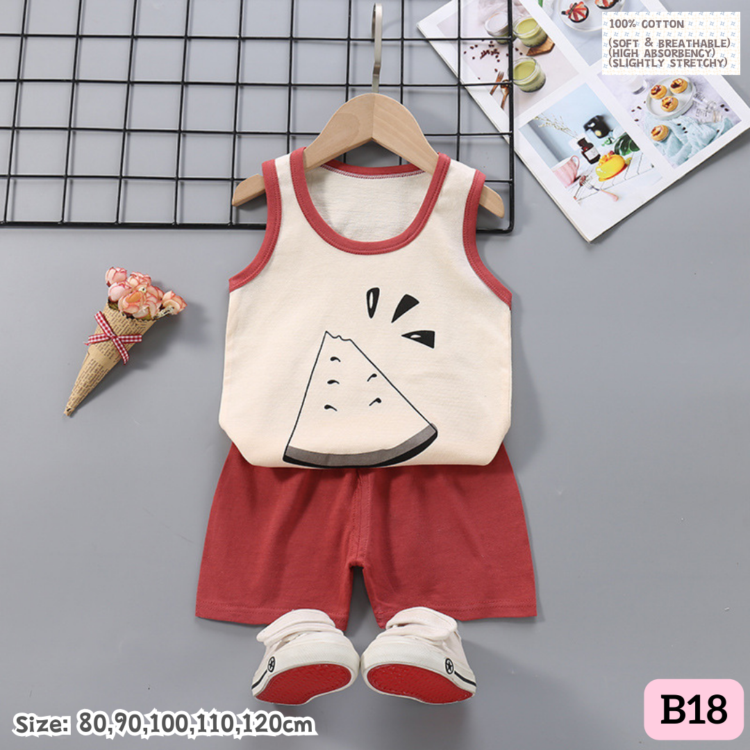 [1-6y] Casual Singlet set [x100 pattern👕]