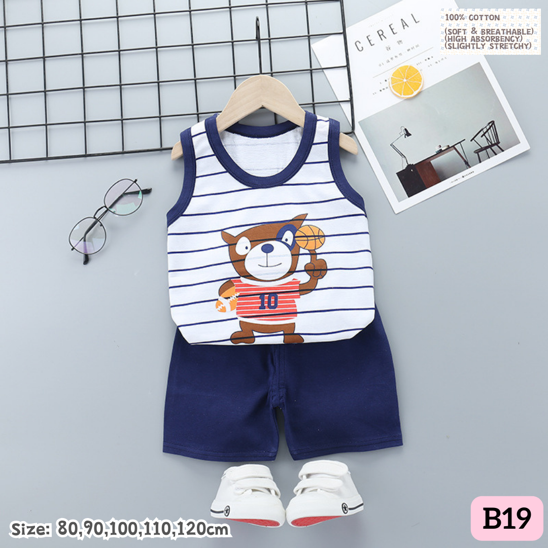 [1-6y] Casual Singlet set [x100 pattern👕]