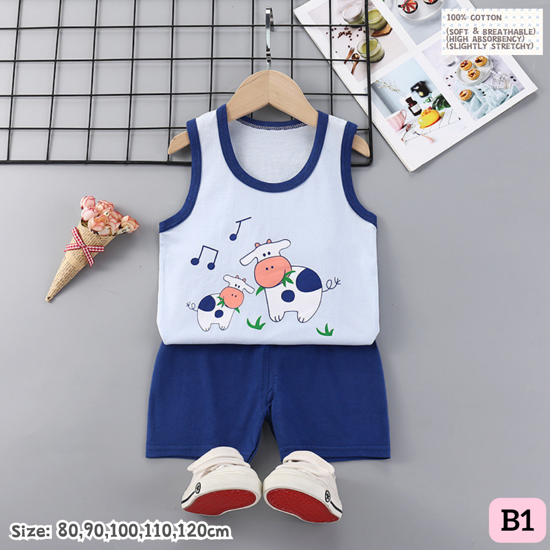 [1-6y] Casual Singlet set [x100 pattern👕]