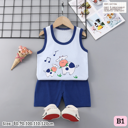 [1-6y] Casual Singlet set [x100 pattern👕]