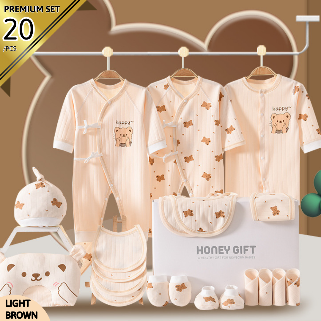 [Pre-order] 🐻Happy Bear_HONEY GIFT_Baby Cotton Clothes Giftset