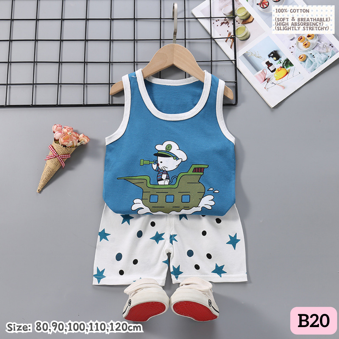 [1-6y] Casual Singlet set [x100 pattern👕]