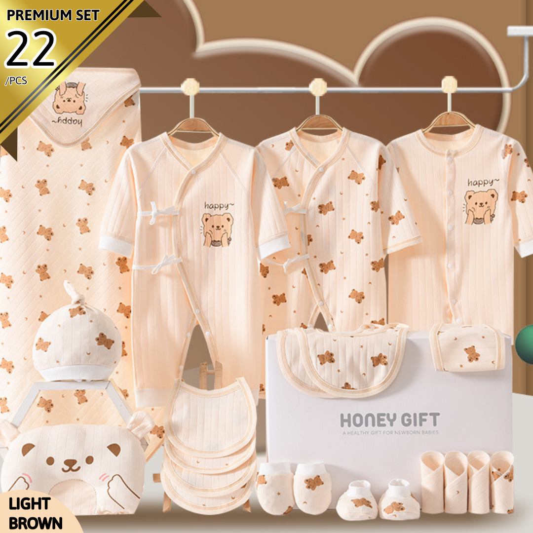 [Pre-order] 🐻Happy Bear_HONEY GIFT_Baby Cotton Clothes Giftset