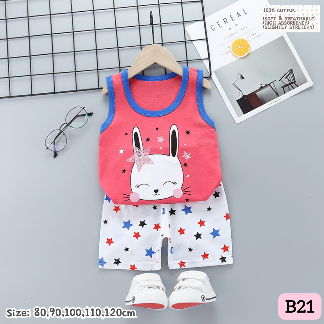 [1-6y] Casual Singlet set [x100 pattern👕]