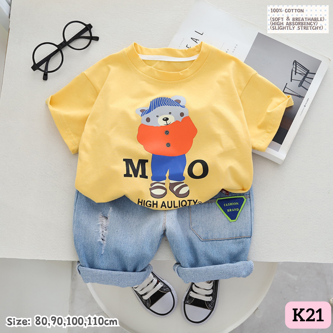 [1-6y] Casual Outings set  [1] [x100 pattern👕]