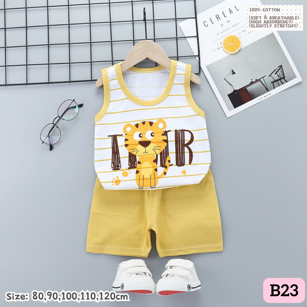 [1-6y] Casual Singlet set [x100 pattern👕]