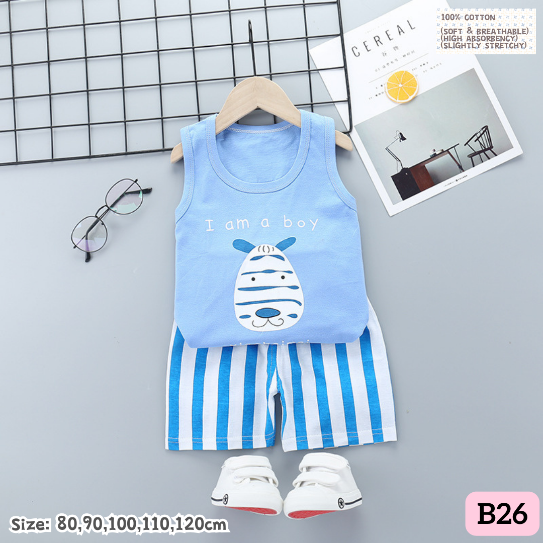 [1-6y] Casual Singlet set [x100 pattern👕]