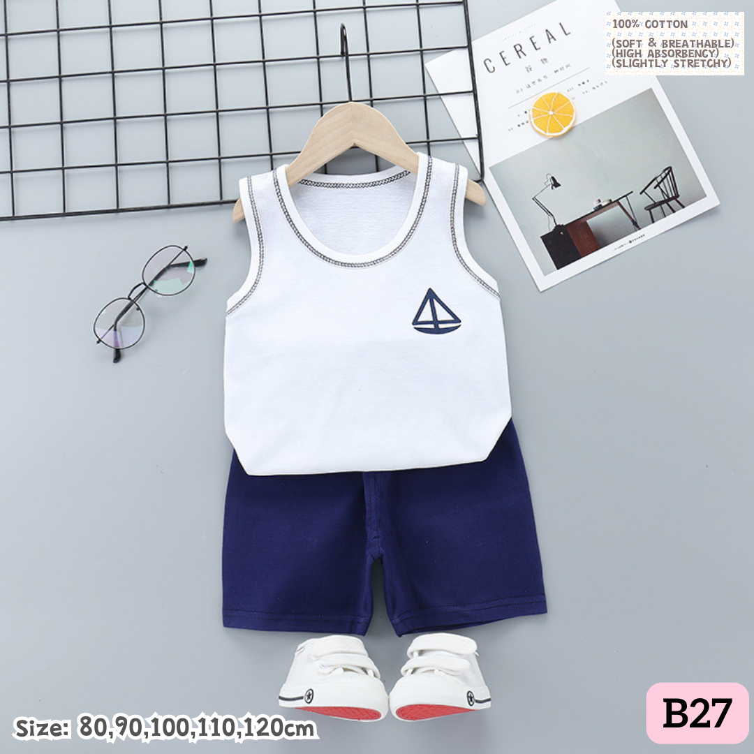 [1-6y] Casual Singlet set [x100 pattern👕]