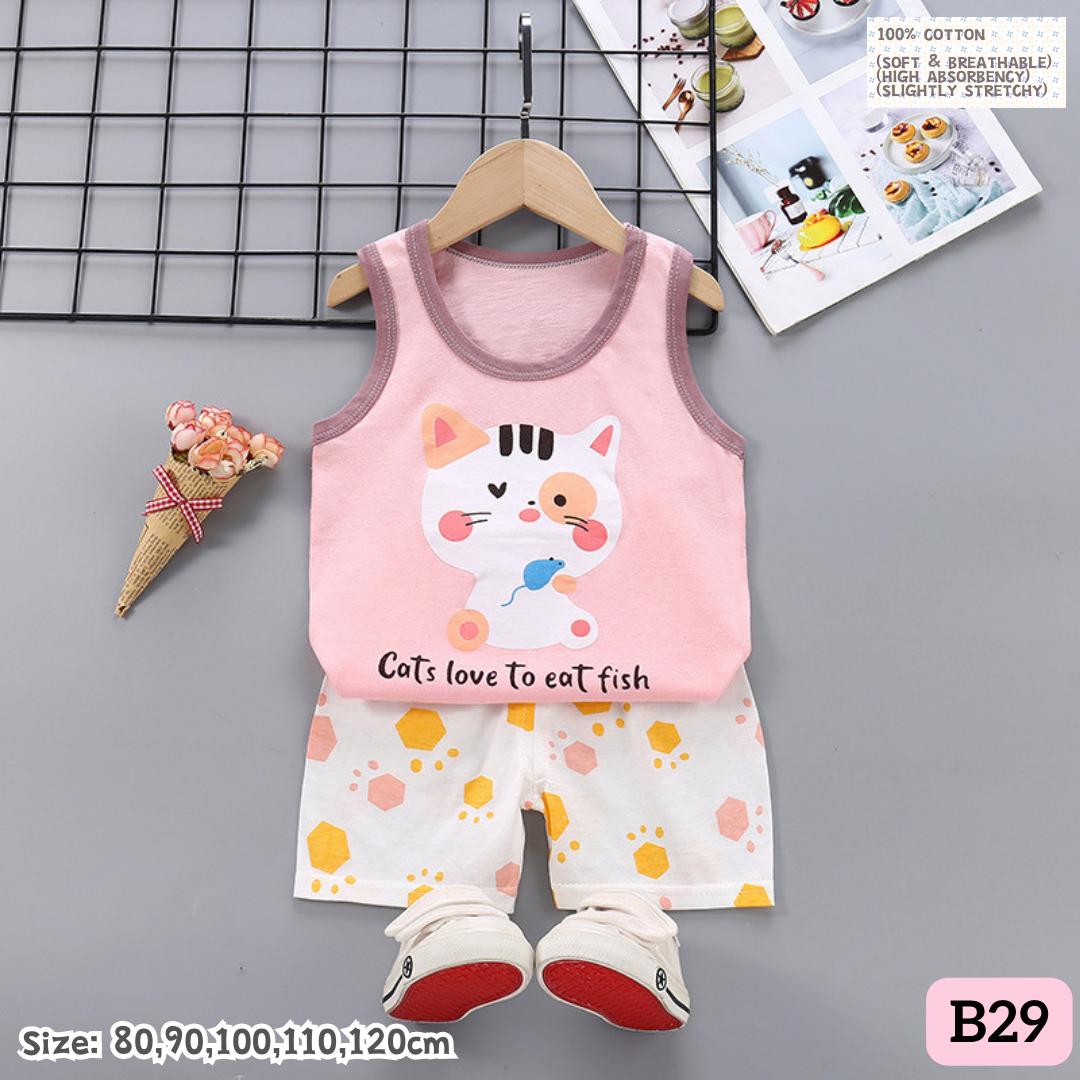 [1-6y] Casual Singlet set [x100 pattern👕]