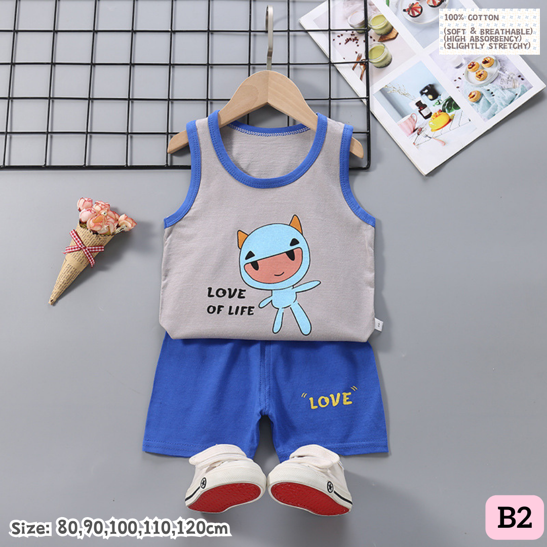 [1-6y] Casual Singlet set [x100 pattern👕]