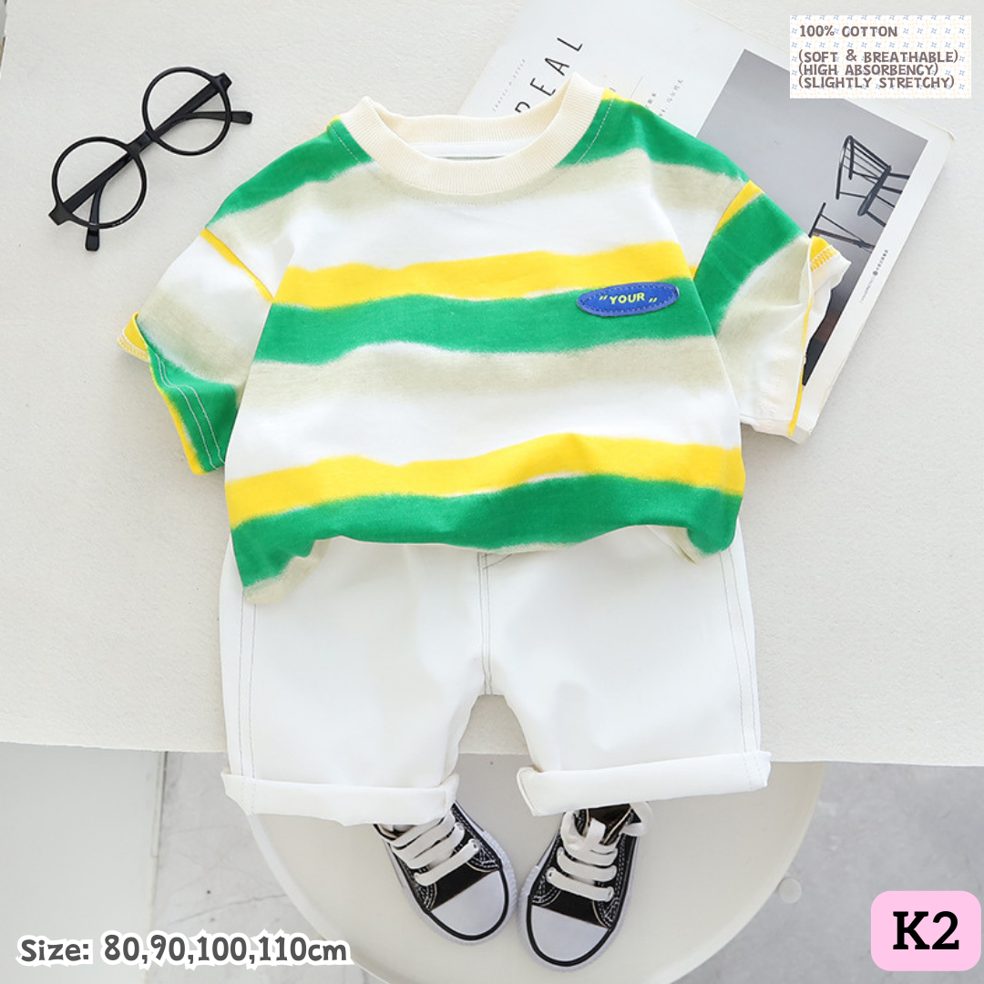 [1-6y] Casual Outings set  [1] [x100 pattern👕]