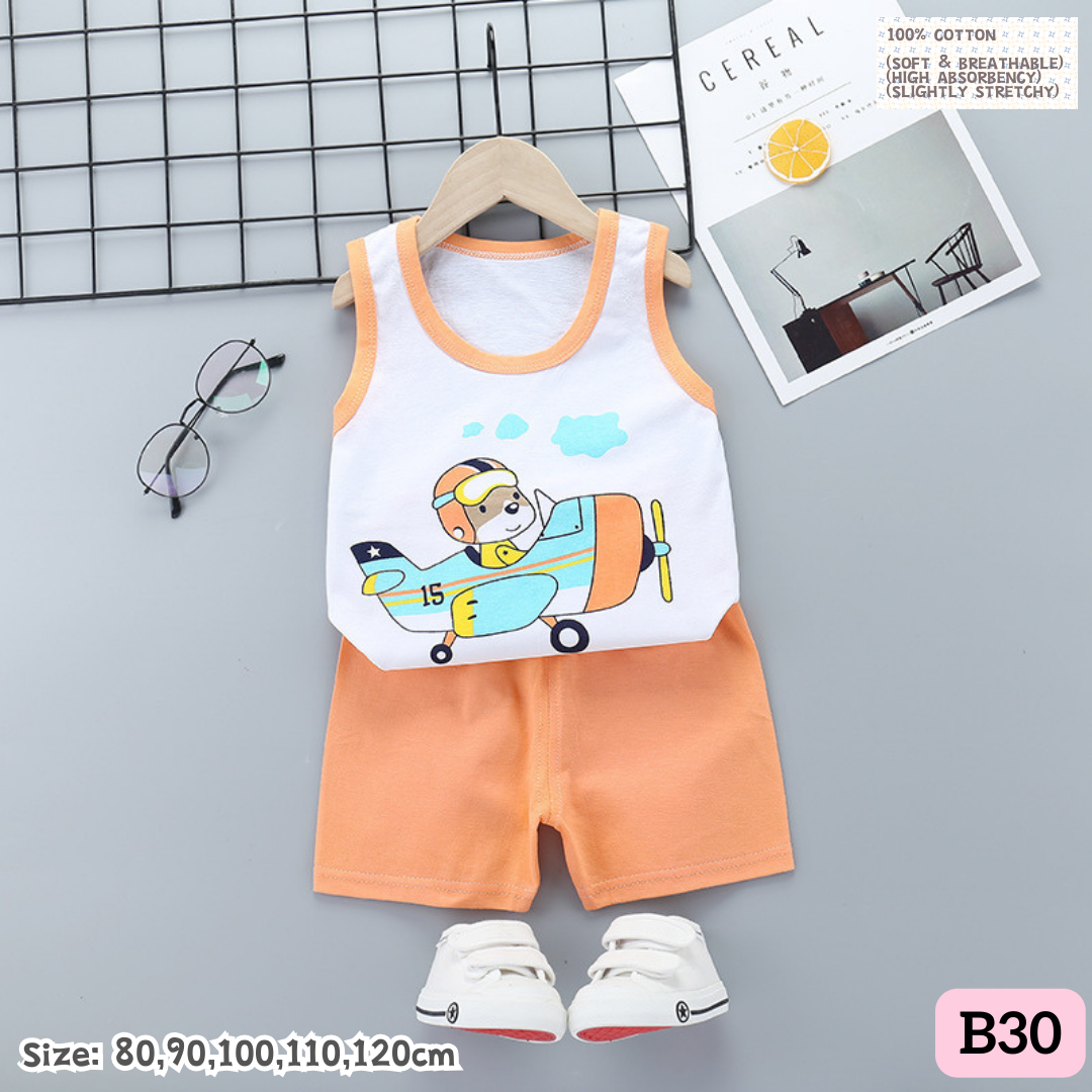 [1-6y] Casual Singlet set [x100 pattern👕]