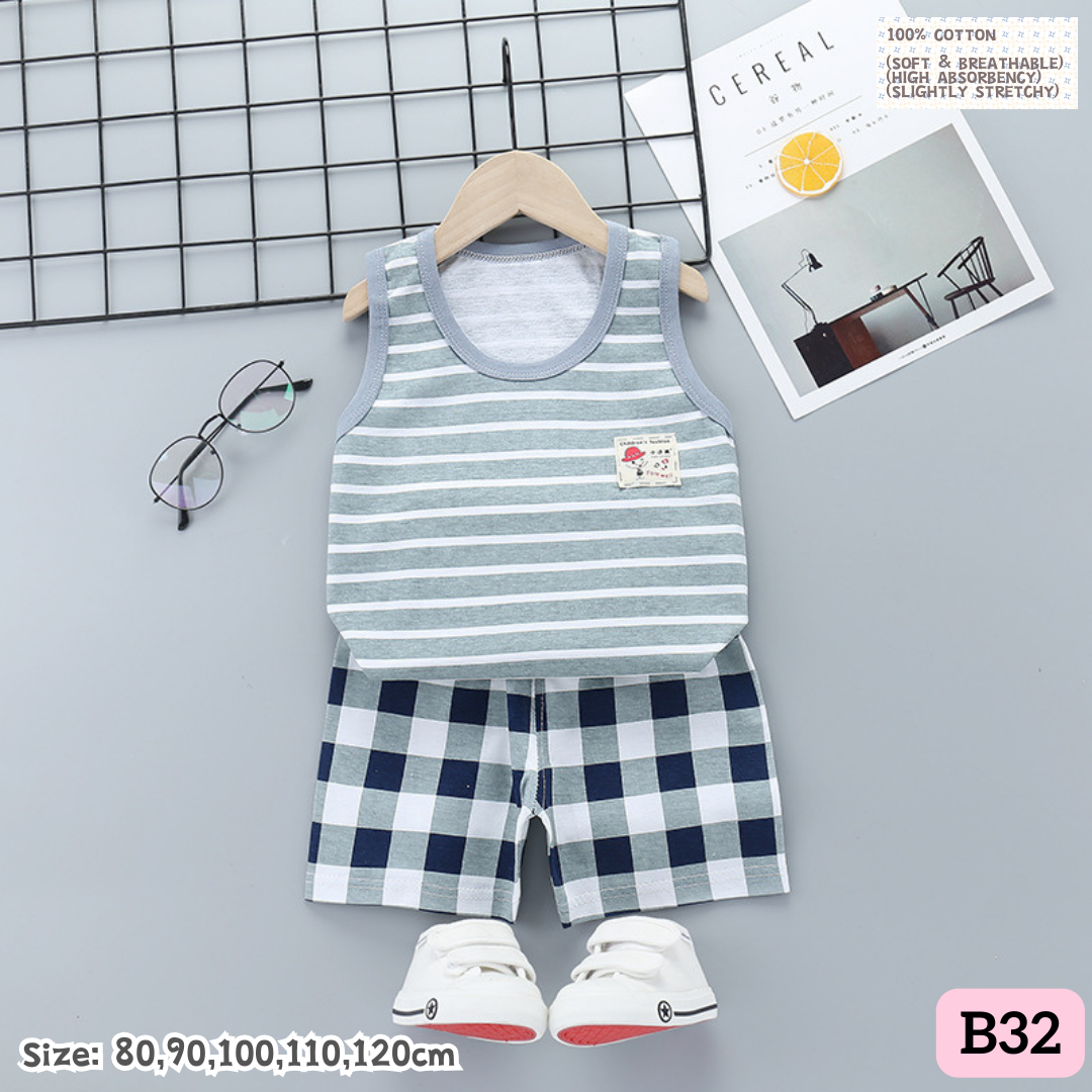 [1-6y] Casual Singlet set [x100 pattern👕]