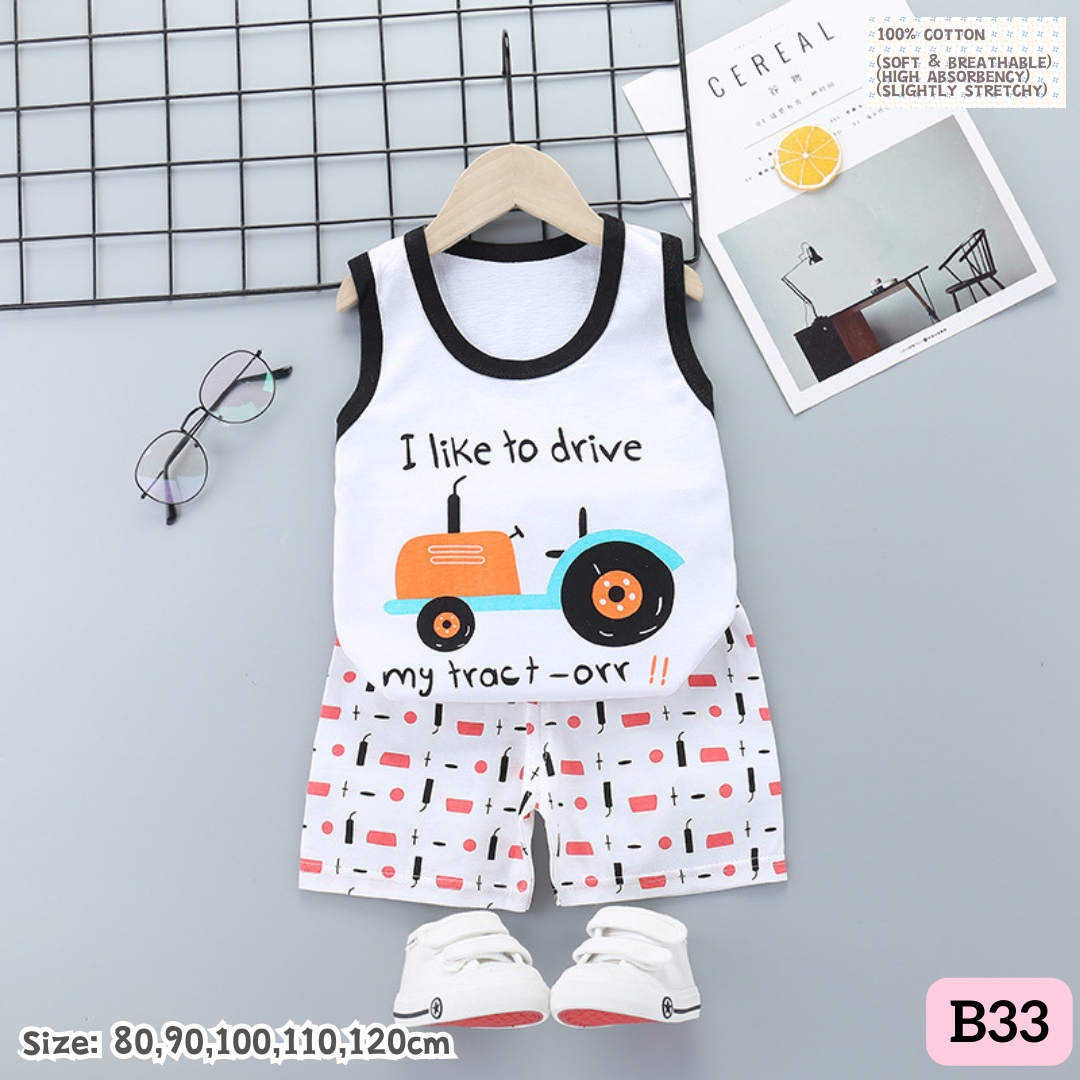 [1-6y] Casual Singlet set [x100 pattern👕]