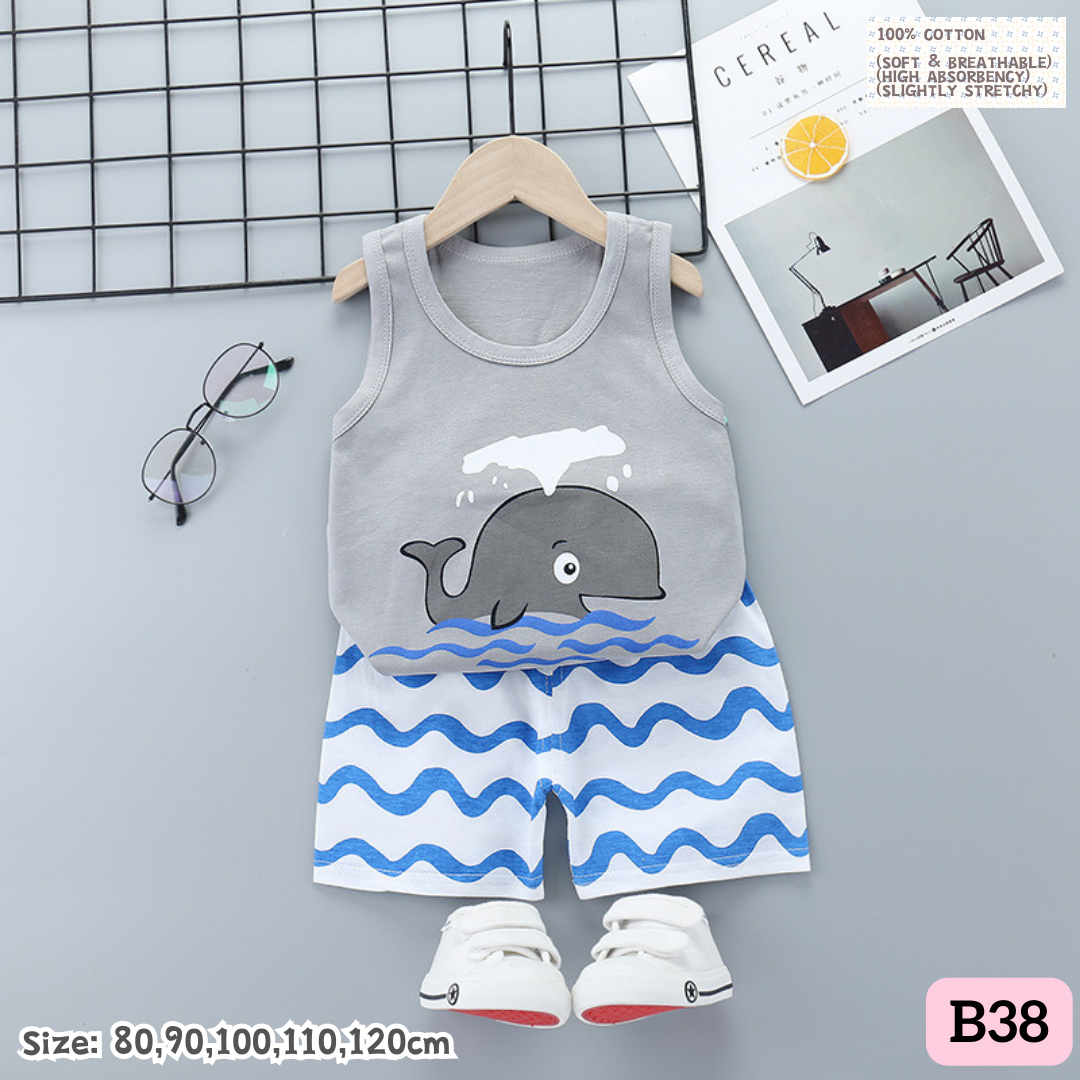 [1-6y] Casual Singlet set [x100 pattern👕]