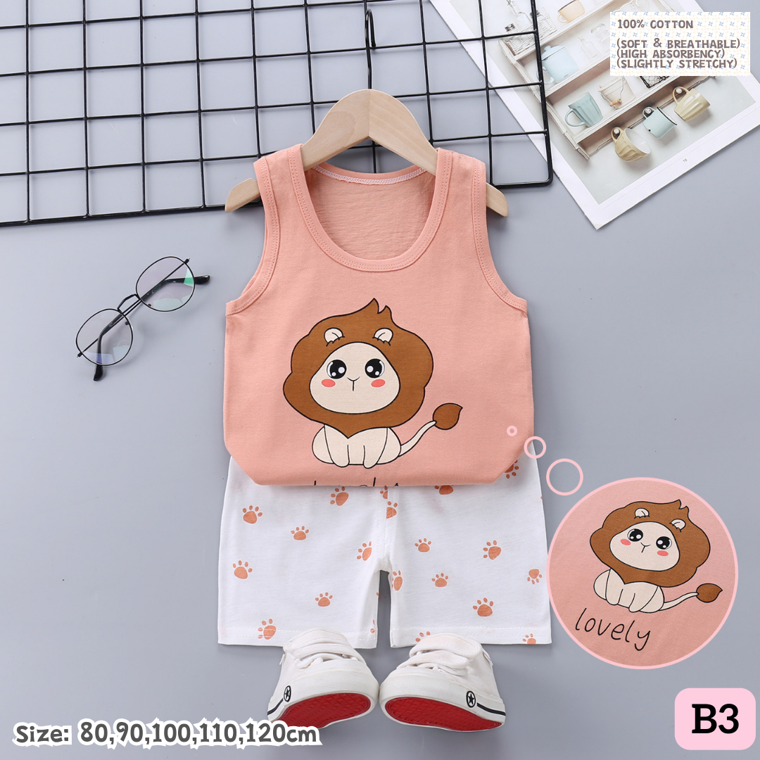 [1-6y] Casual Singlet set [x100 pattern👕]