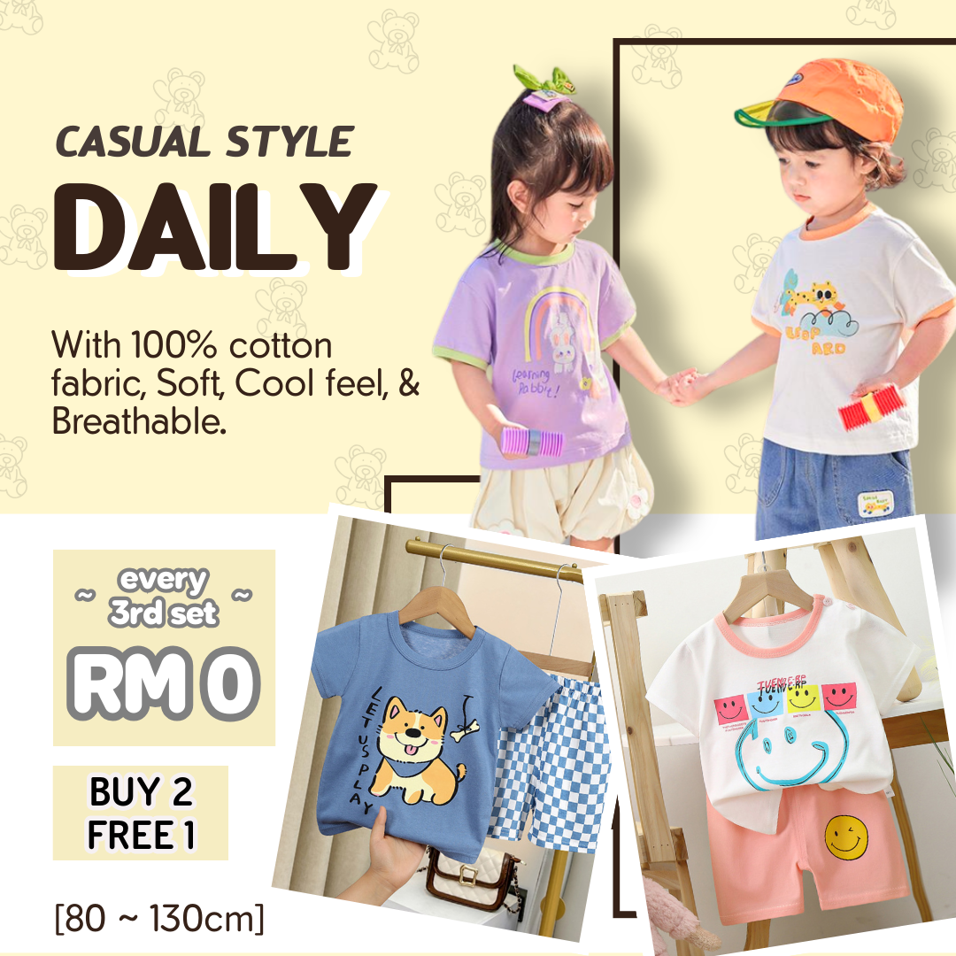 [1-6y] 100% Cotton Daily set [x68 pattern👕]