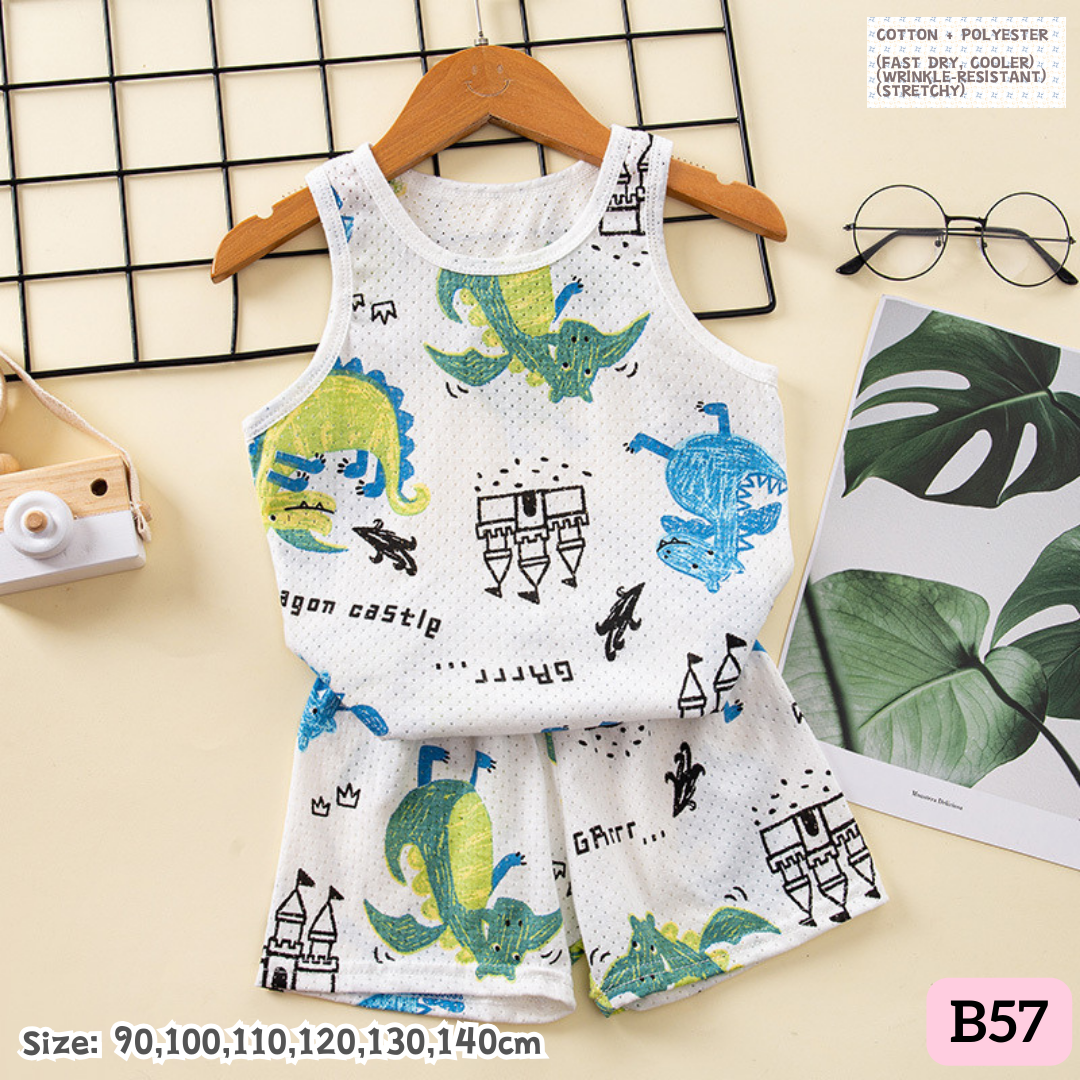 [1-6y] Casual Singlet set [x100 pattern👕]