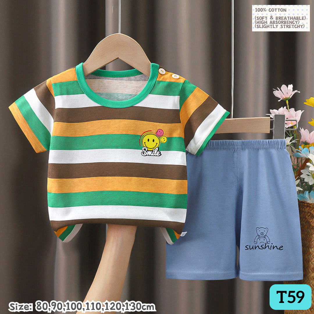 [1-6y] 100% Cotton Daily set [x68 pattern👕]