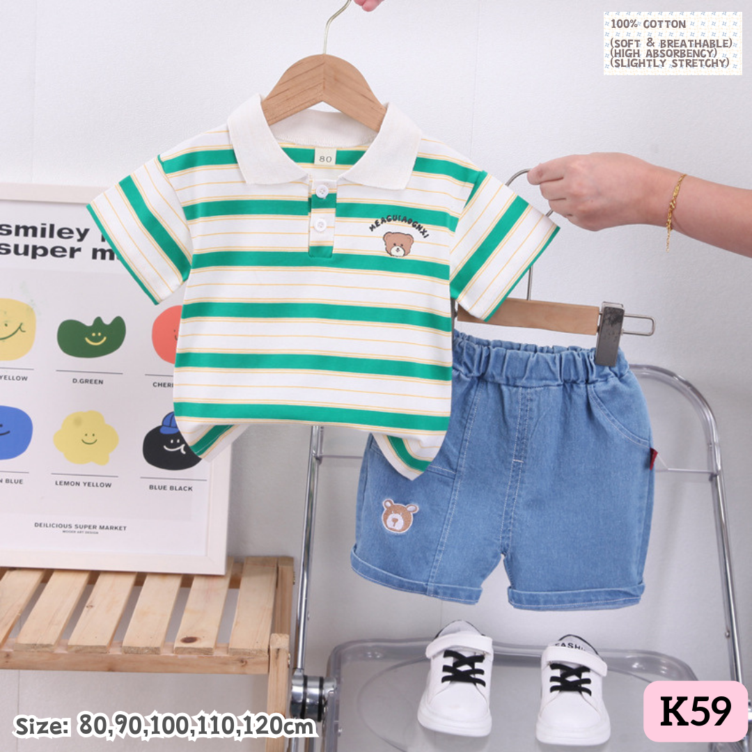 [1-6y] Casual Outings set  [1] [x100 pattern👕]