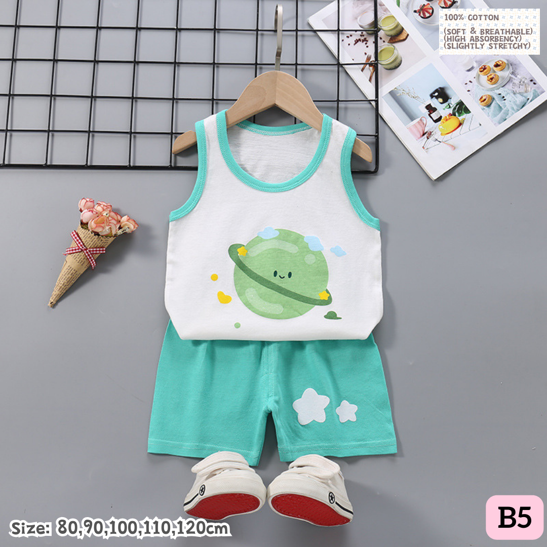 [1-6y] Casual Singlet set [x100 pattern👕]