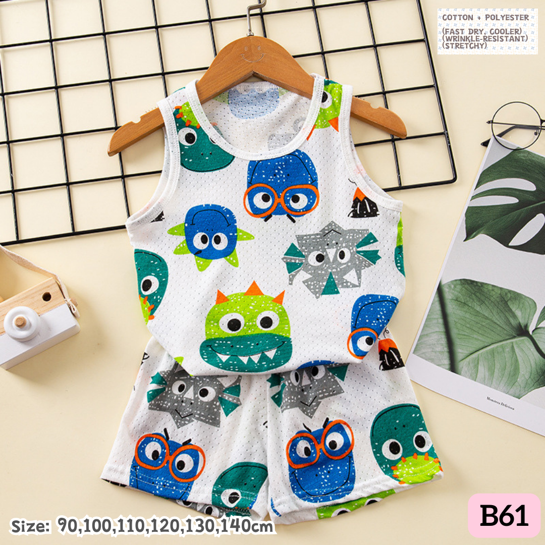 [1-6y] Casual Singlet set [x100 pattern👕]