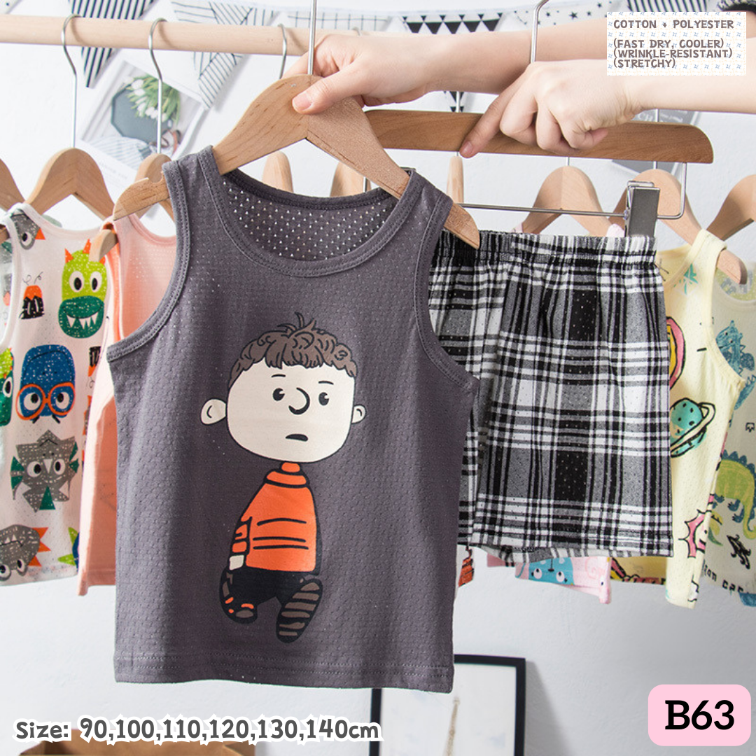 [1-6y] Casual Singlet set [x100 pattern👕]