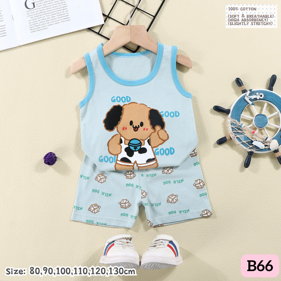 [1-6y] Casual Singlet set [x100 pattern👕]