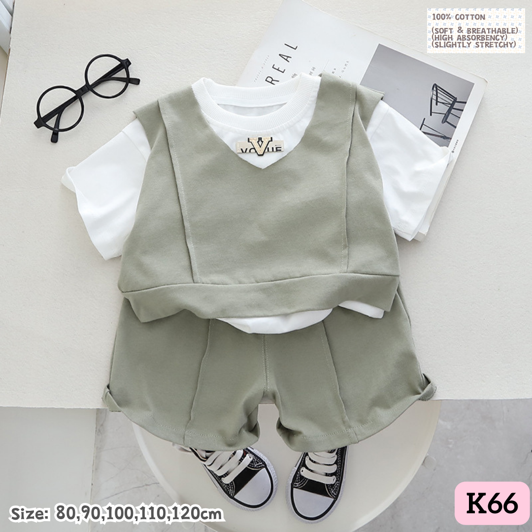 [1-6y] Casual Outings set  [1] [x100 pattern👕]