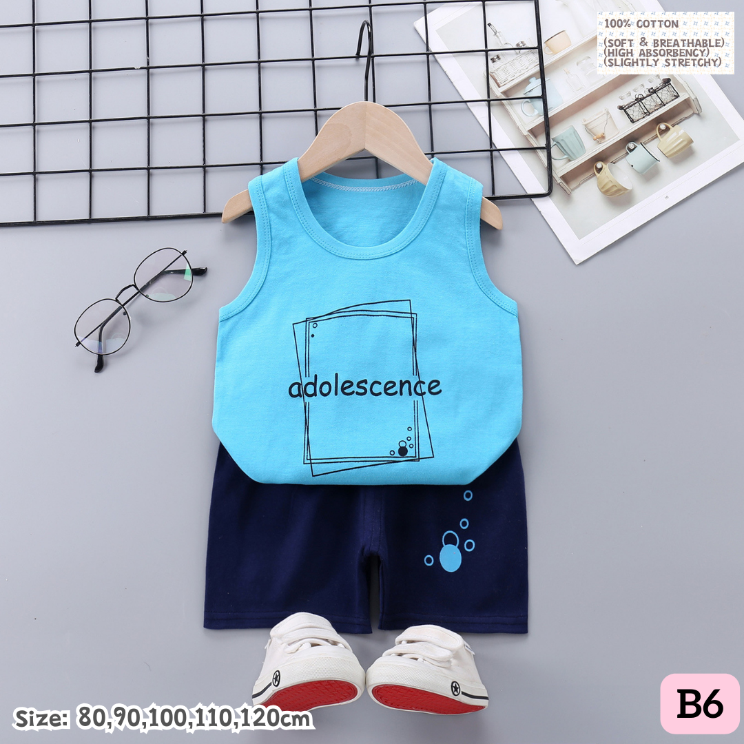 [1-6y] Casual Singlet set [x100 pattern👕]