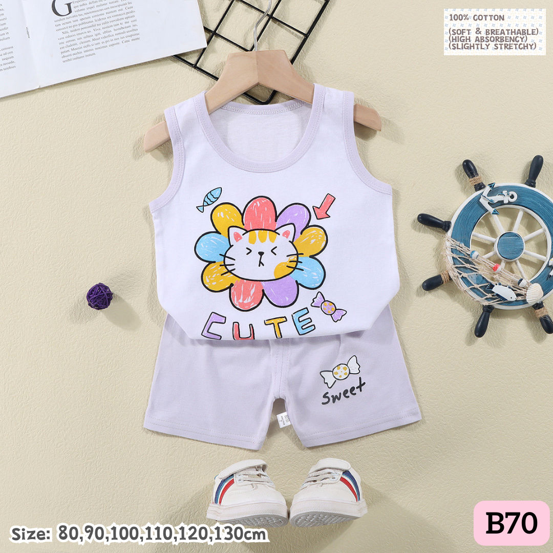 [1-6y] Casual Singlet set [x100 pattern👕]