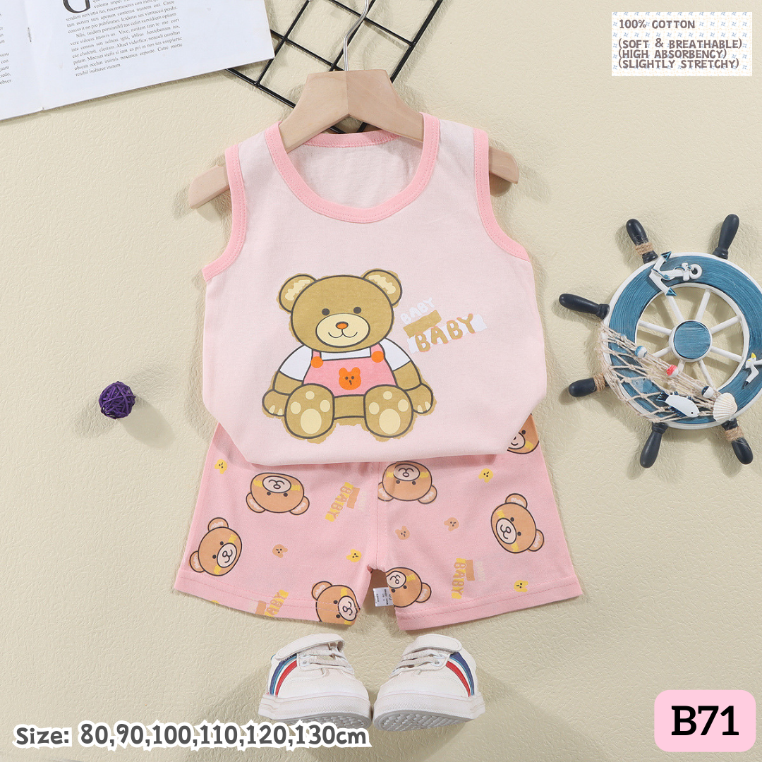 [1-6y] Casual Singlet set [x100 pattern👕]