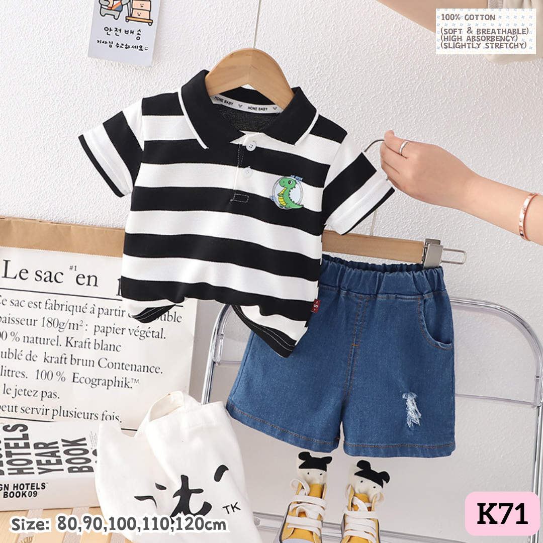 [1-6y] Casual Outings set  [1] [x100 pattern👕]