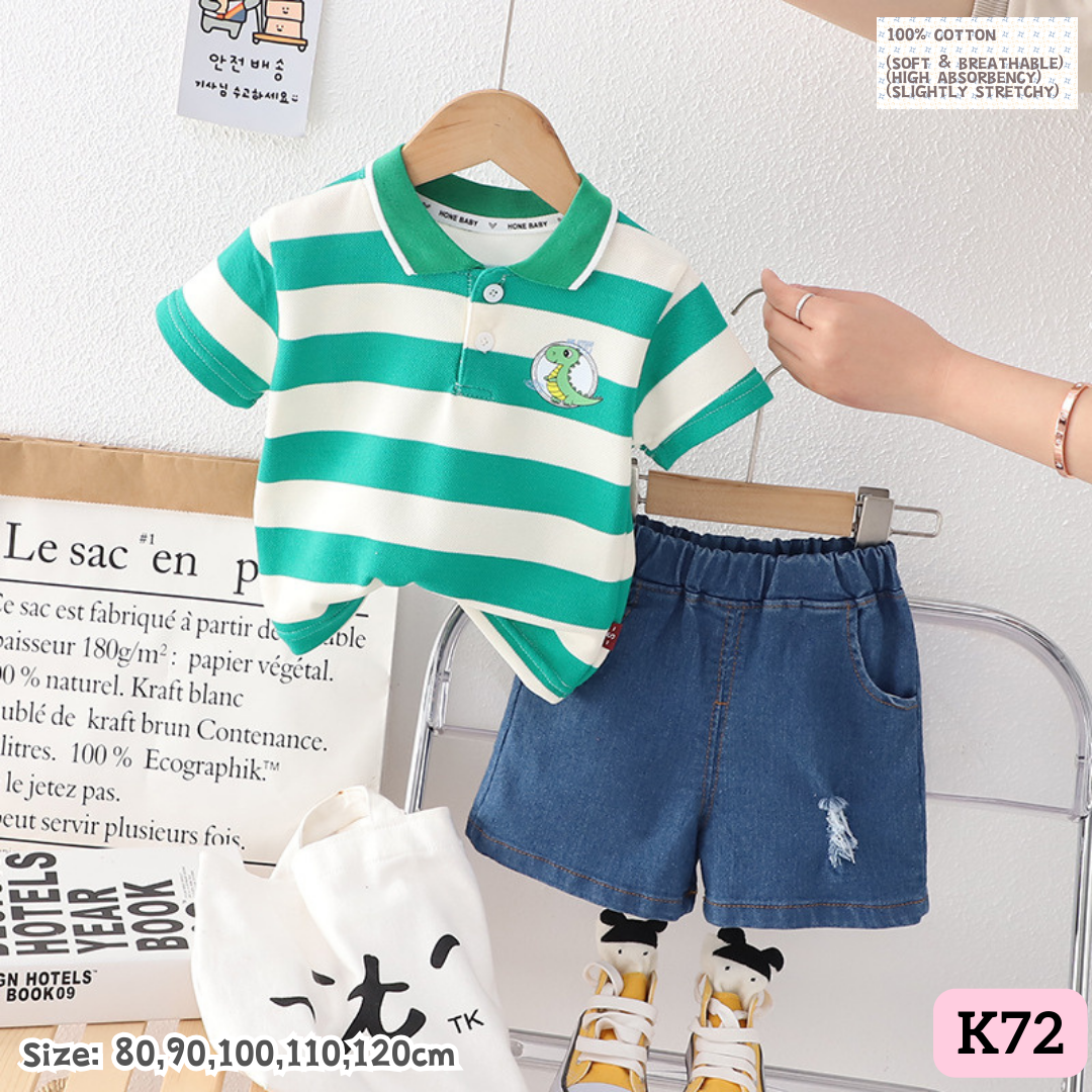 [1-6y] Casual Outings set  [1] [x100 pattern👕]