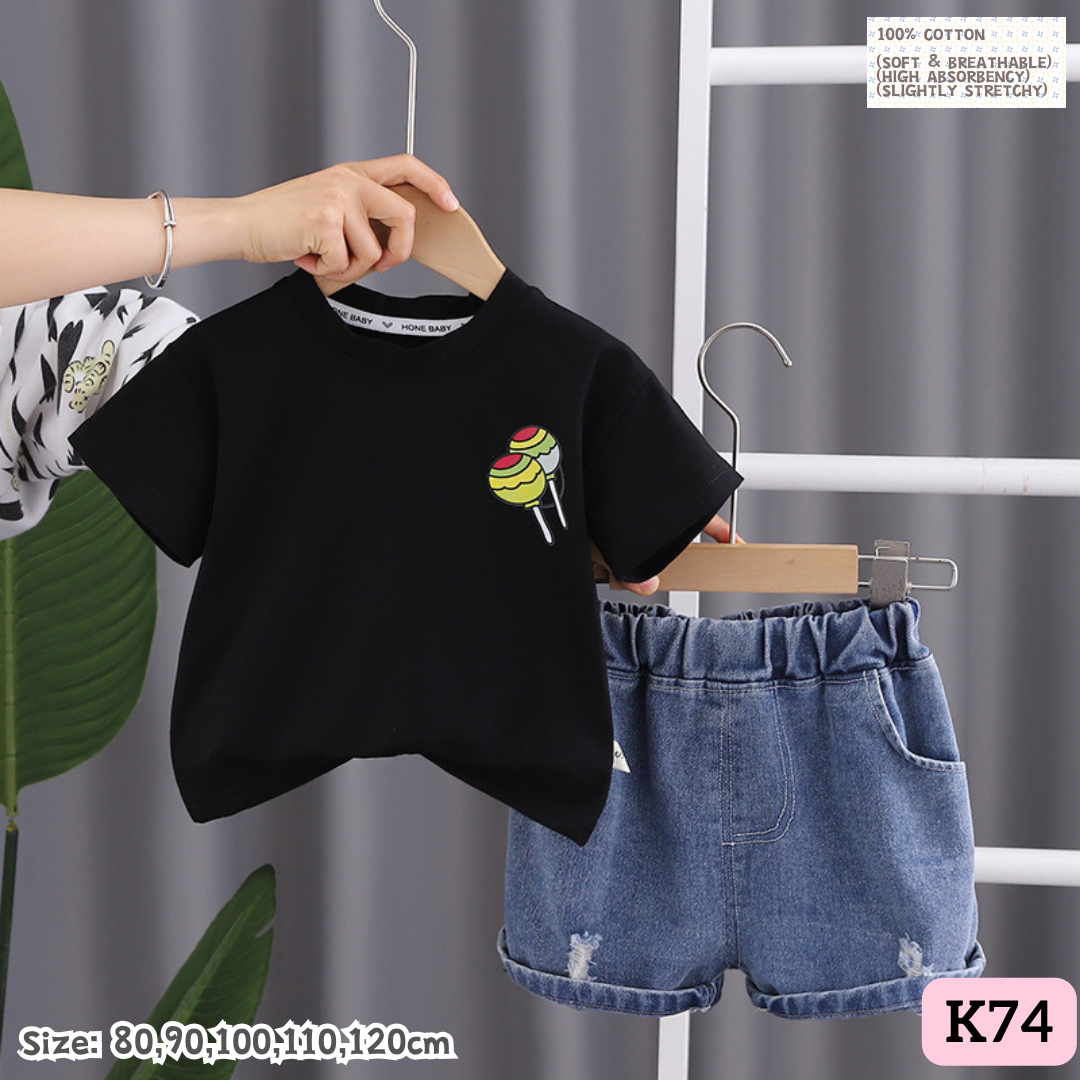 [1-6y] Casual Outings set  [1] [x100 pattern👕]