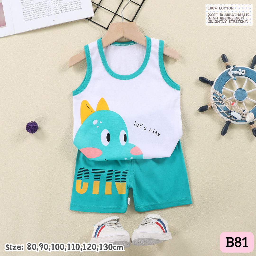 [1-6y] Casual Singlet set [x100 pattern👕]