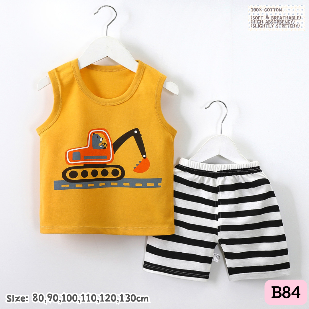 [1-6y] Casual Singlet set [x100 pattern👕]