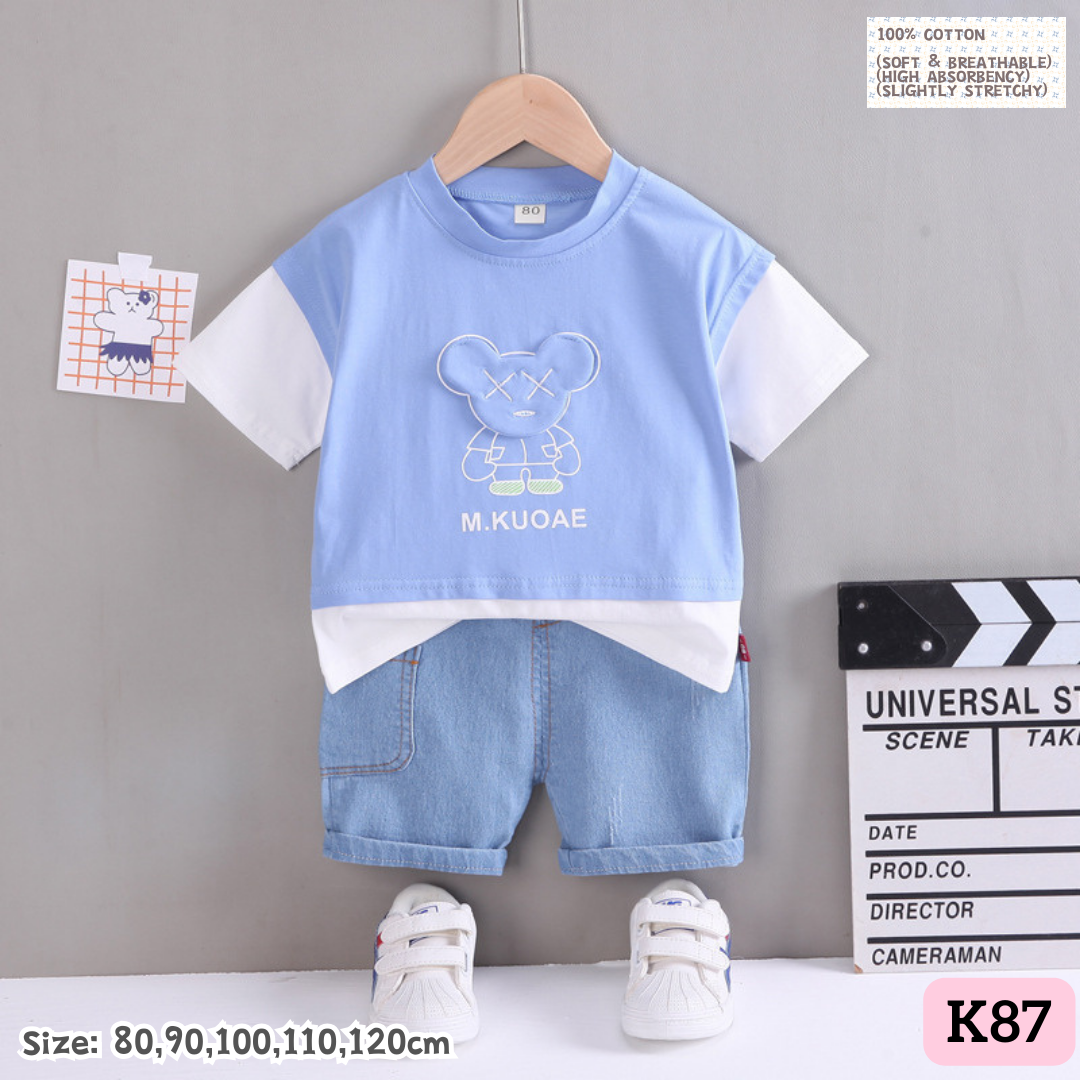 [1-6y] Casual Outings set  [1] [x100 pattern👕]