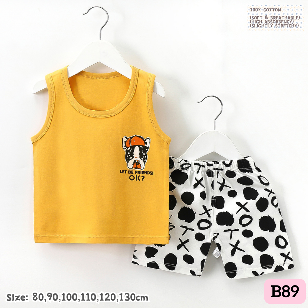 [1-6y] Casual Singlet set [x100 pattern👕]