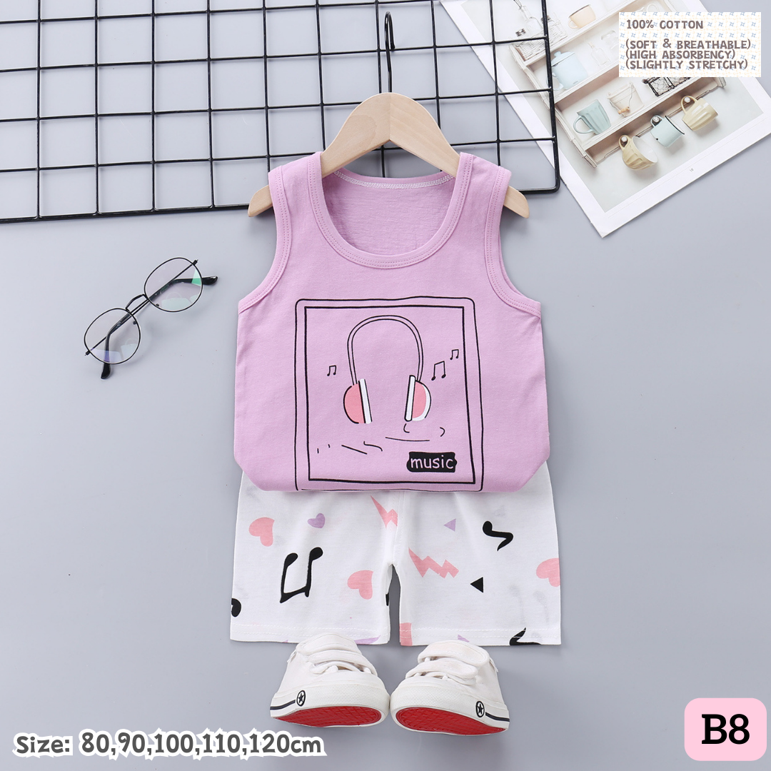 [1-6y] Casual Singlet set [x100 pattern👕]