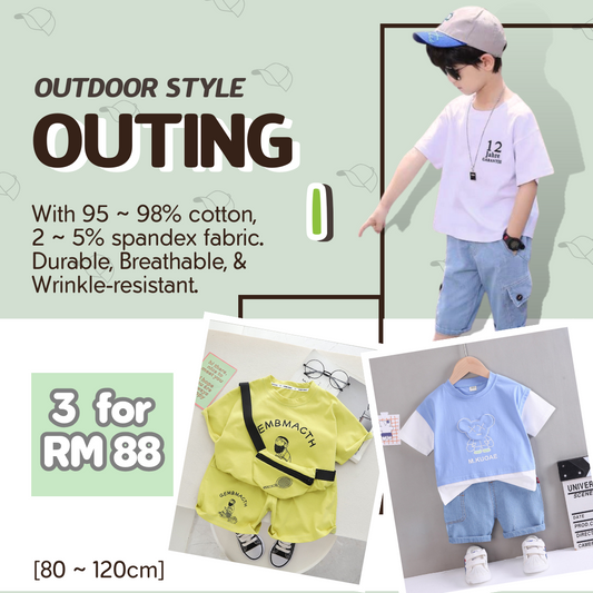 [1-6y] Casual Outings set  [1] [x100 pattern👕]