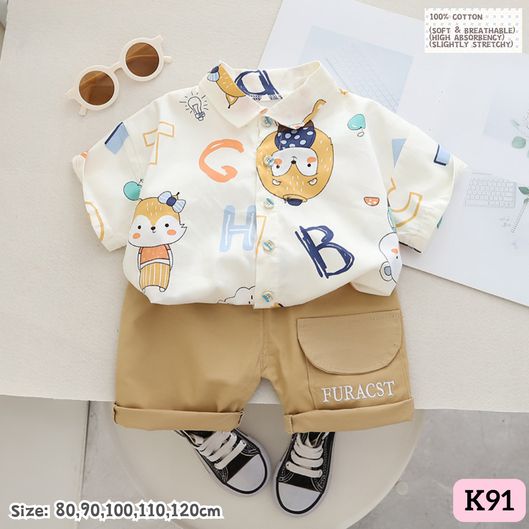 [1-6y] Casual Outings set  [1] [x100 pattern👕]