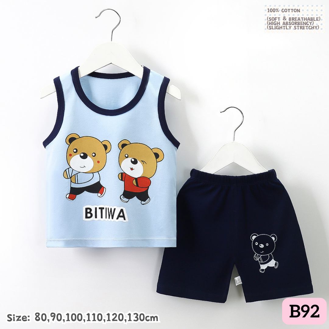 [1-6y] Casual Singlet set [x100 pattern👕]